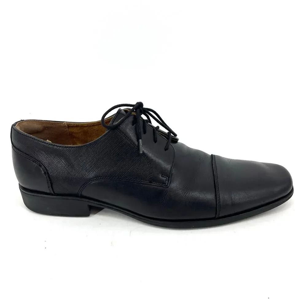 Florsheim Men's 10.5 Jackson Black Leather Cap Toe Oxford Dress Shoes